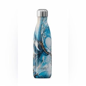 Swell 17 oz. slim silhouette insulated marbled pattern beverage bottle.